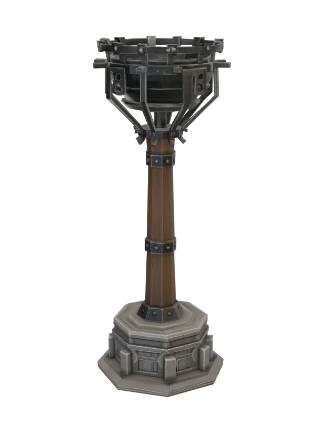 Ironwood Brazier - Fireplace 3D model, vytvořený pomocí AI