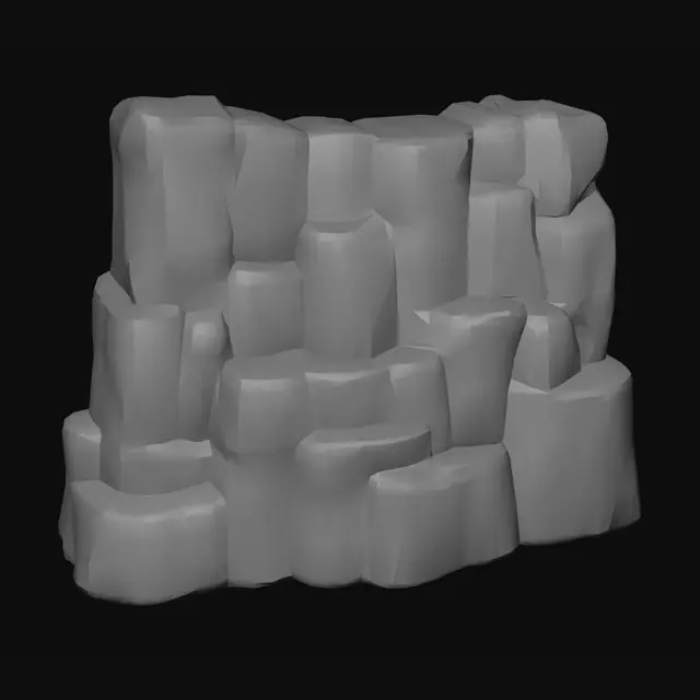 3D model for Stepped Stone Wall