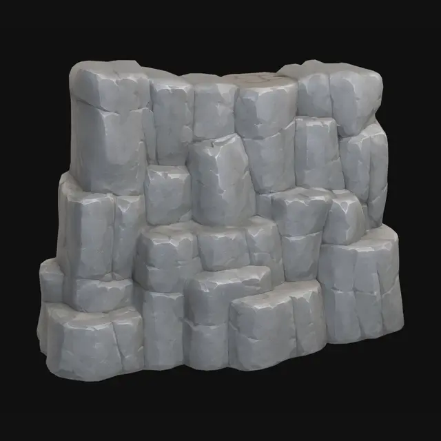 3D model for Stepped Stone Wall