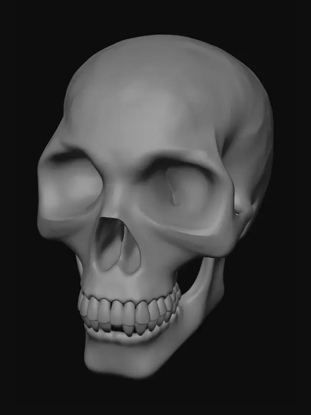 3D model for un tete de mort dessin detoile sur le crane  en bleux