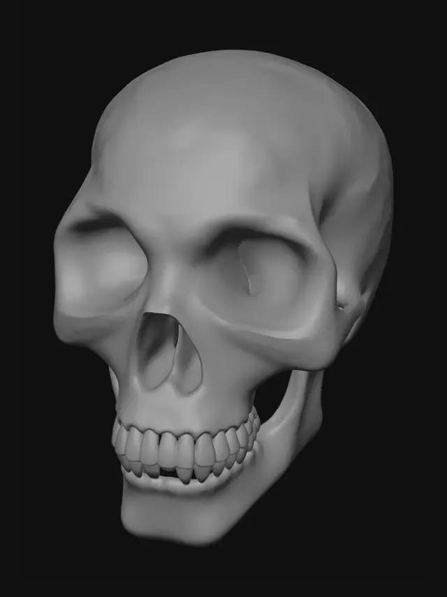 3D model for un tete de mort dessin detoile sur le crane  en bleux