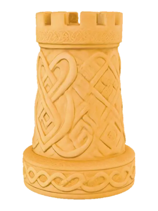 Celtic Chess Rook - Board 3D model, vytvořený pomocí AI