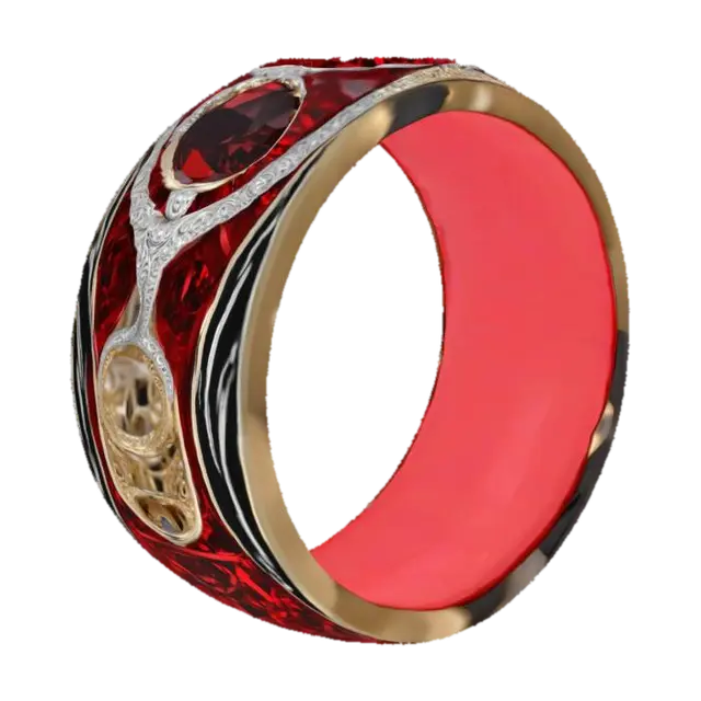 Crimson ring - Band 3D model, vytvořený pomocí AI