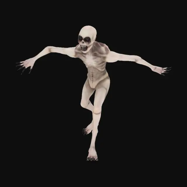 3D model for the_rake creepypasta_creature