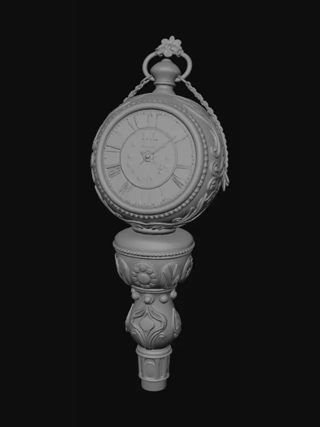 3D model for Add a intricate pocketwatch on the staff orb