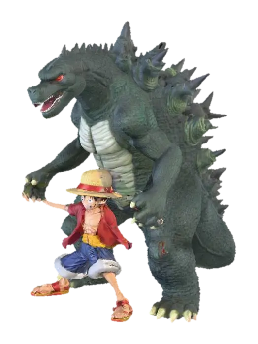 monkey d luffy fusion godzilla 3D model, vytvořený pomocí AI