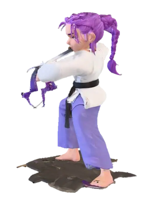 kid rumi kpop demon hunters 3D model, vytvořený pomocí AI