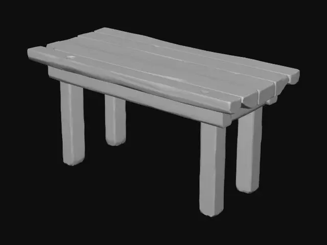 3D model for Weathered Timber Bench