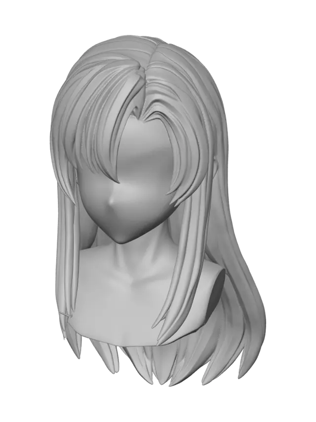 3D model for Faceless Hair Topology Diagram