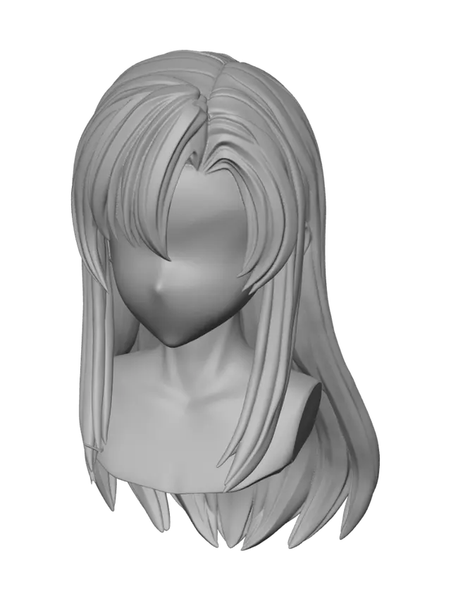 3D model for Faceless Hair Topology Diagram