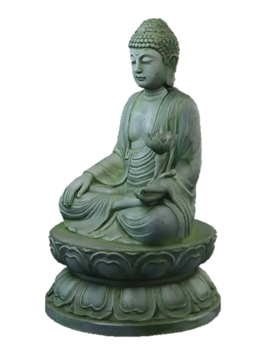 Meditating Buddha on a Lotus Pedestal 3D model, vytvořený pomocí AI