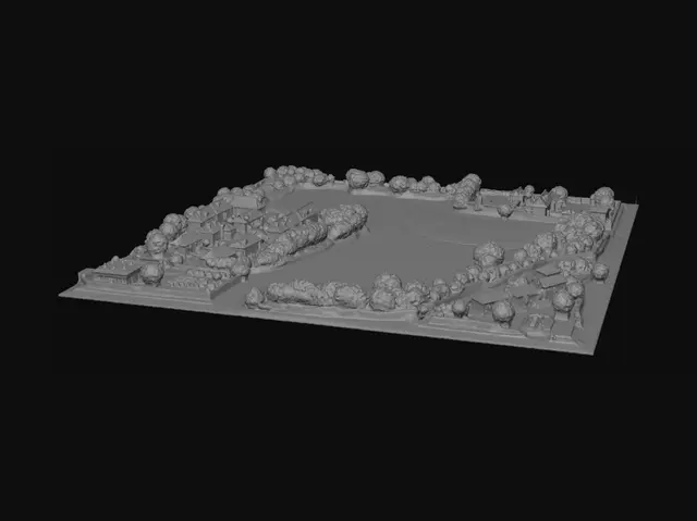 3D model for Aerial Field Patch by Suburban Homes
