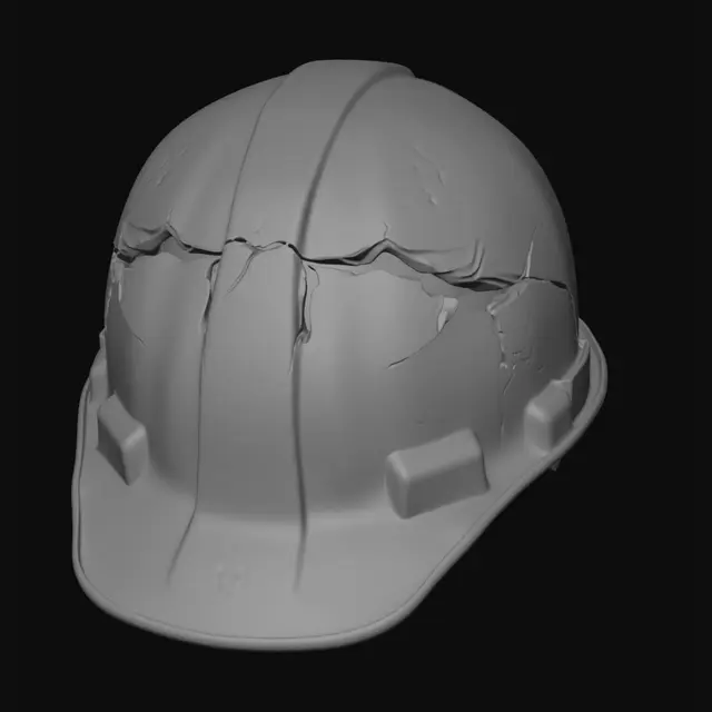 3D model for Cracked Yellow Hard Hat