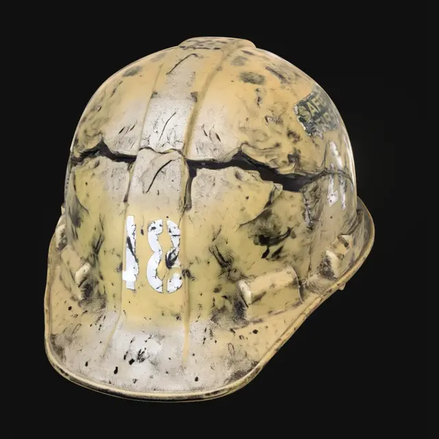 3D model for Cracked Yellow Hard Hat