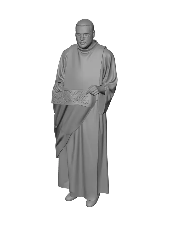 3D model for Religious officiant with gold-embroidered cloth