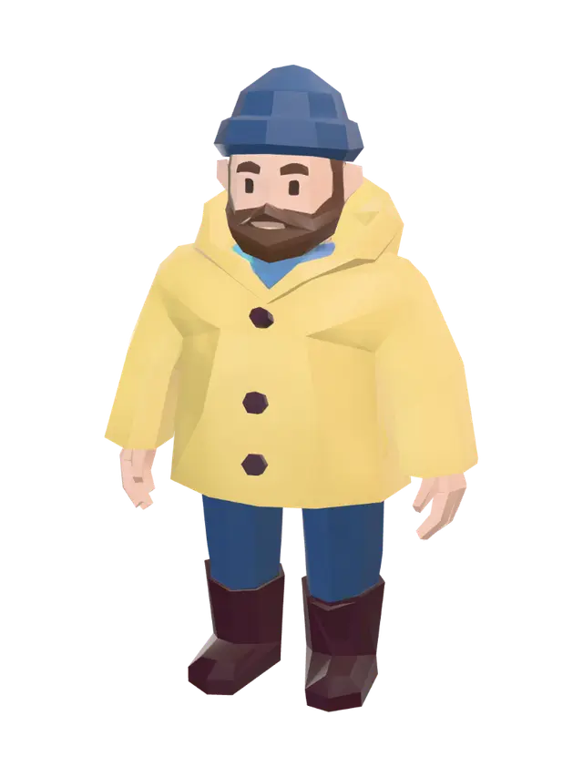 3D model for Low-Poly Adventurer in a Yellow Raincoat