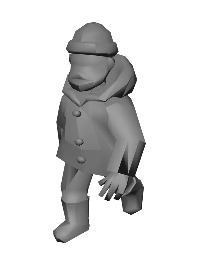 3D model for Low-Poly Adventurer in a Yellow Raincoat