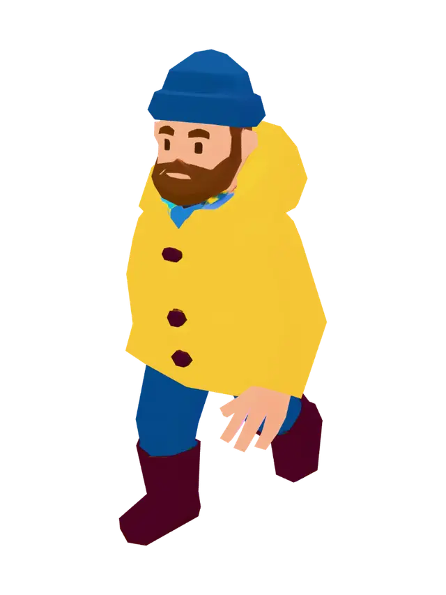 3D model for Low-Poly Adventurer in a Yellow Raincoat