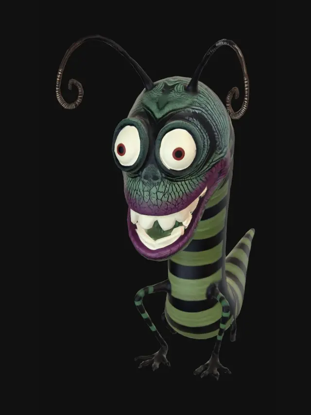 3D model for I need a creature that looks like it was from starwars but created by tim burton, it must be a worm style creature,