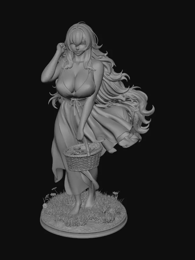 3D model for Meadow Bride with a Daisy Basket