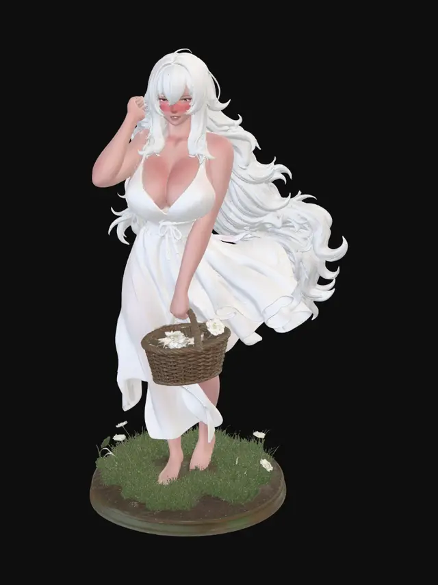 3D model for Meadow Bride with a Daisy Basket
