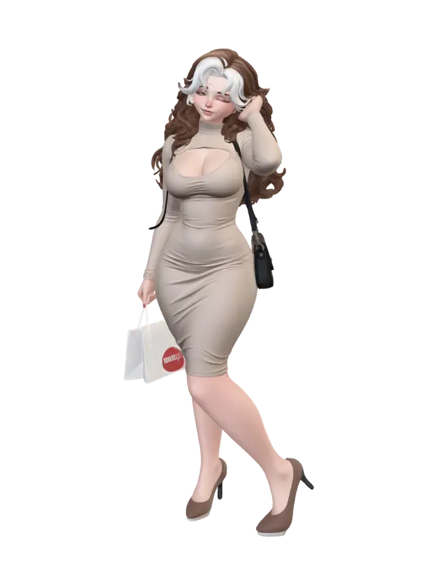 Beige Elegance - Xmen 3D model, vytvořený pomocí AI