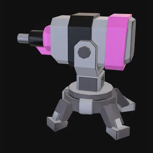 3D model for Pink Cannon Turret