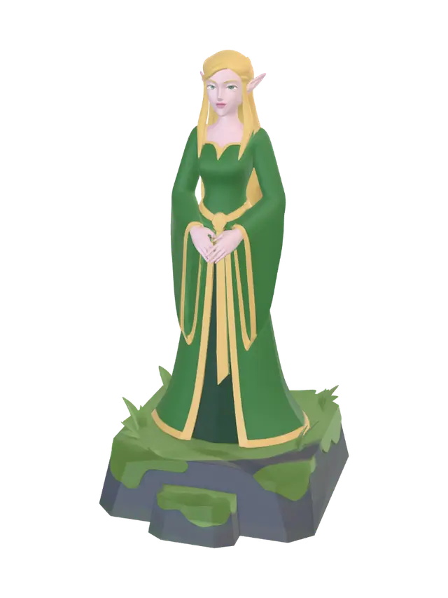 High Elf Figure - Cleanlines 3D model, AI generated