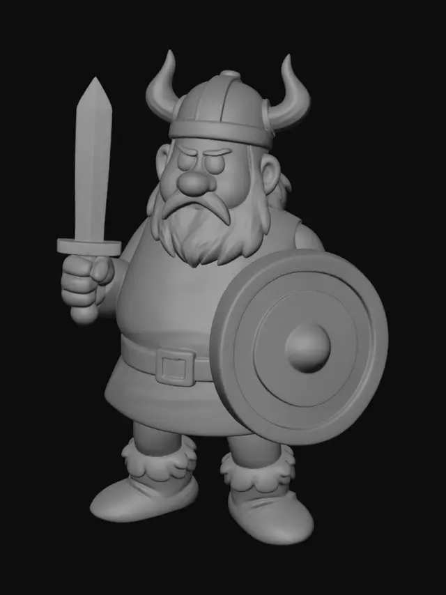 3D model for Viking Warrior with Sword and Shield