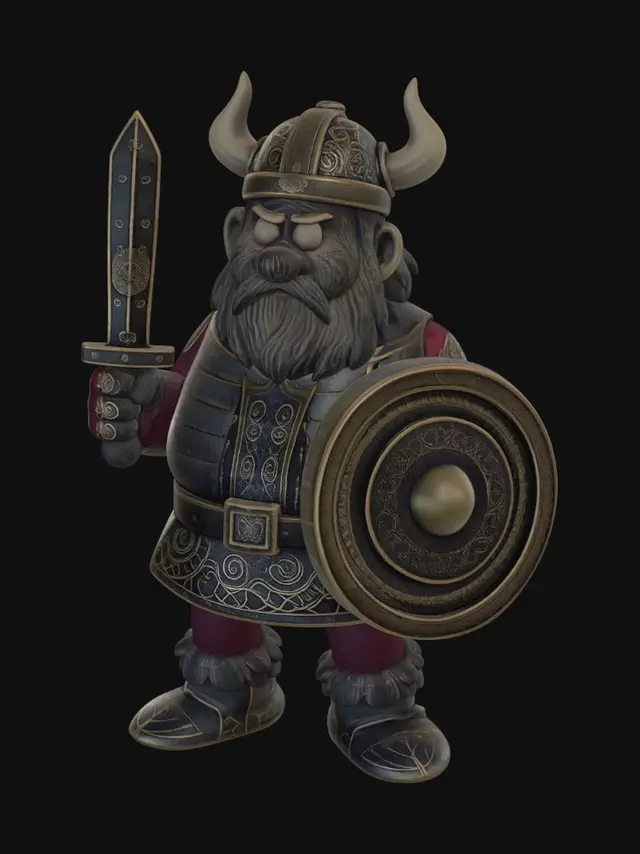 3D model for Viking Warrior with Sword and Shield