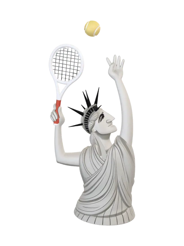 US Open Fridge Magnet 3D - Tennis 3D model, vytvořený pomocí AI
