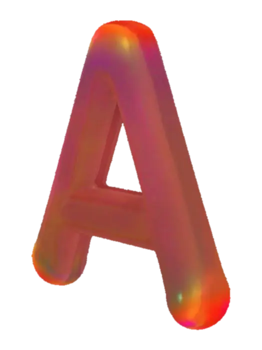 A realistic 3D transparent bubble floating in the air, with a clearly visible,… - Alphabet 3D model, vytvořený pomocí AI