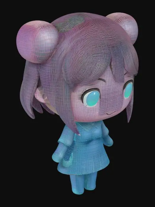 3D model for Cute chibi character