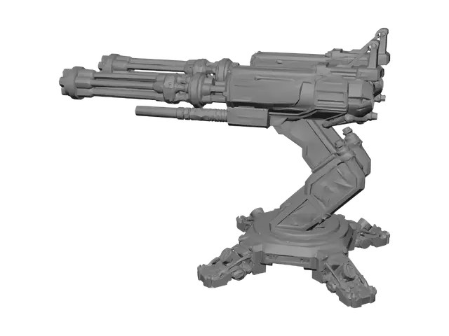 3D model for Dual Quad-Gatling Cannon Turret