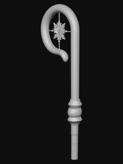 3D model for Bishop's Crozier with Sunburst Emblem