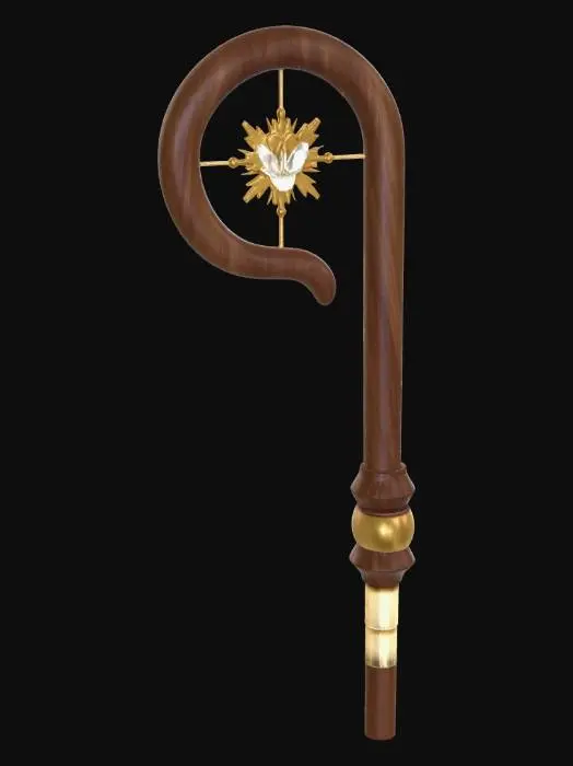 3D model for Bishop's Crozier with Sunburst Emblem