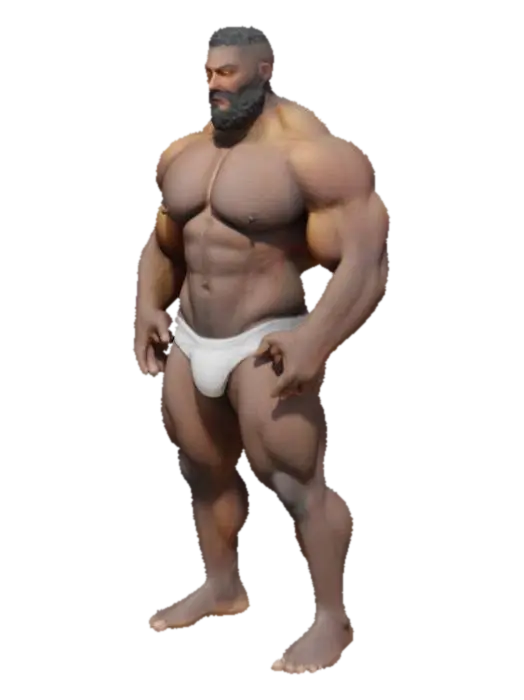 Strength and Confidence - Courage 3D model, vytvořený pomocí AI