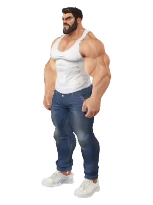 Strongman Style - Weightlifting 3D model, vytvořený pomocí AI