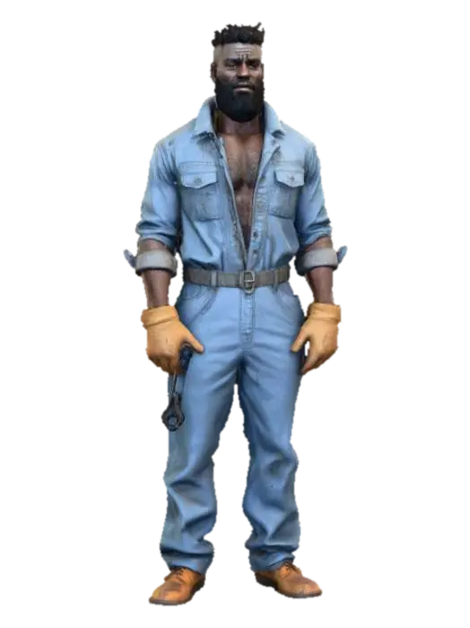 Ultra-detailed 3D model of a 25-year-old West African male, rugged and charismatic,… - Gta 3D model, vytvořený pomocí AI
