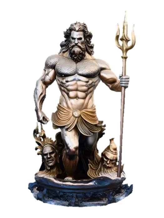 Poseidon's Power - Splash 3D model, vytvořený pomocí AI