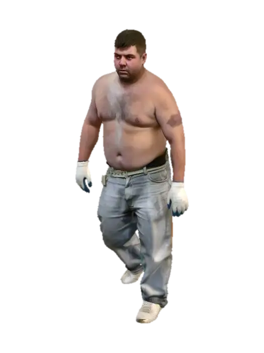 Dusty Construction Worker 3D model, vytvořený pomocí AI