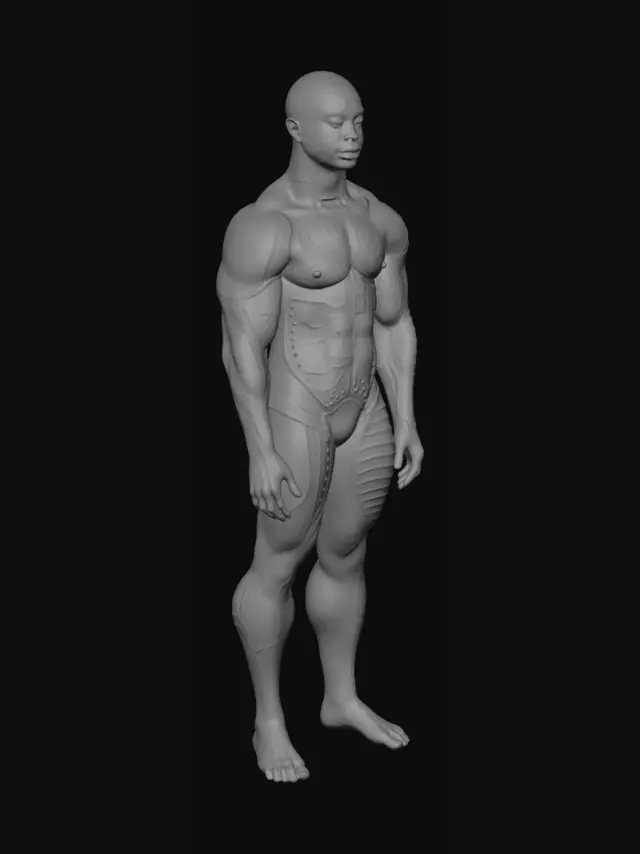 3D model for The Painted Warrior