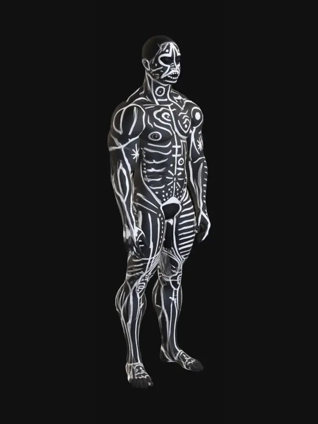 3D model for The Painted Warrior