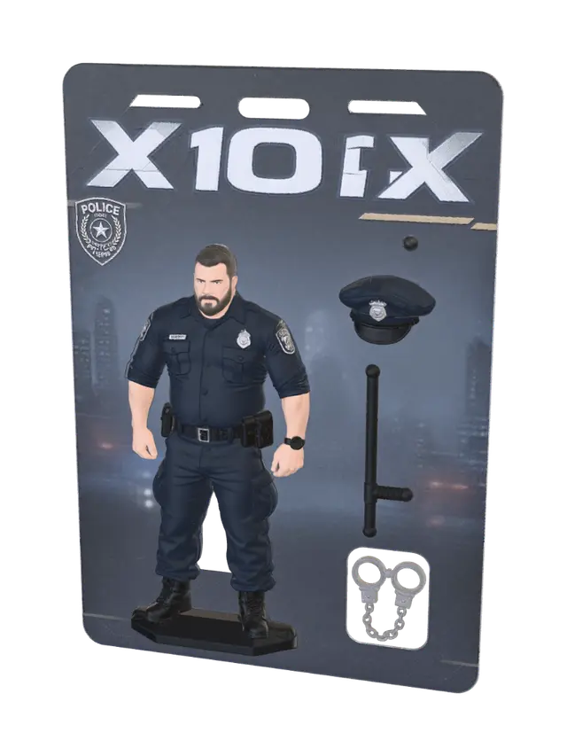 Police Officer Collectible Figure 3D model, vytvořený pomocí AI