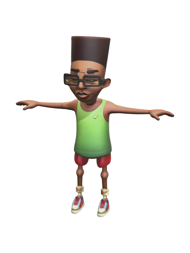Stylized Fresh Subway Surfers - Streetart 3D model, vytvořený pomocí AI