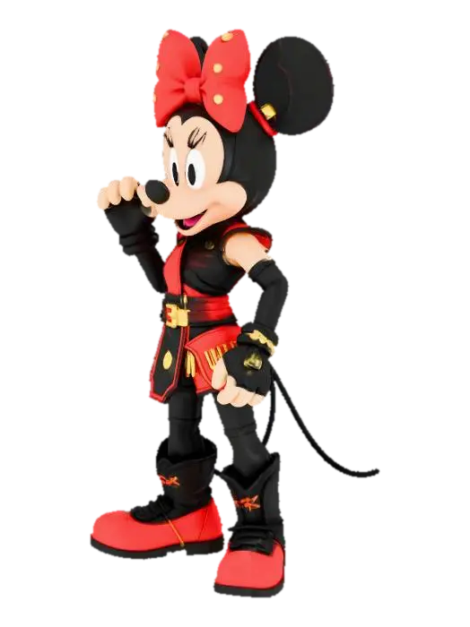 minne mouse as a cool mortal kombat styled fighter 3D model, vytvořený pomocí AI