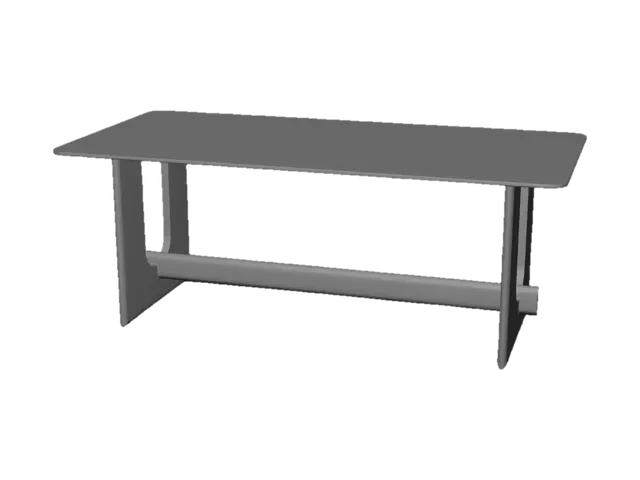 3D model for Arch-Leg Wooden Dining Table