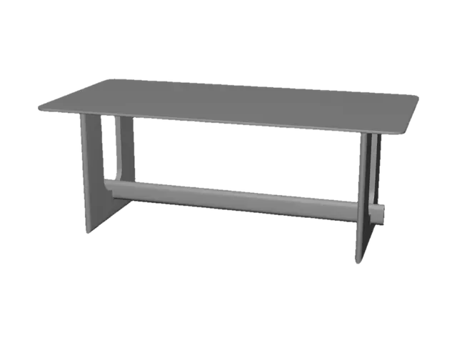 3D model for Arch-Leg Wooden Dining Table