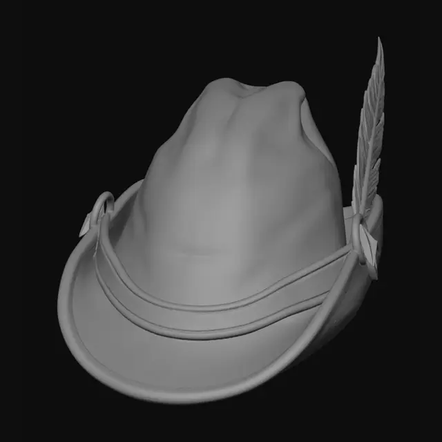 3D model for Emerald Feathered Fedora