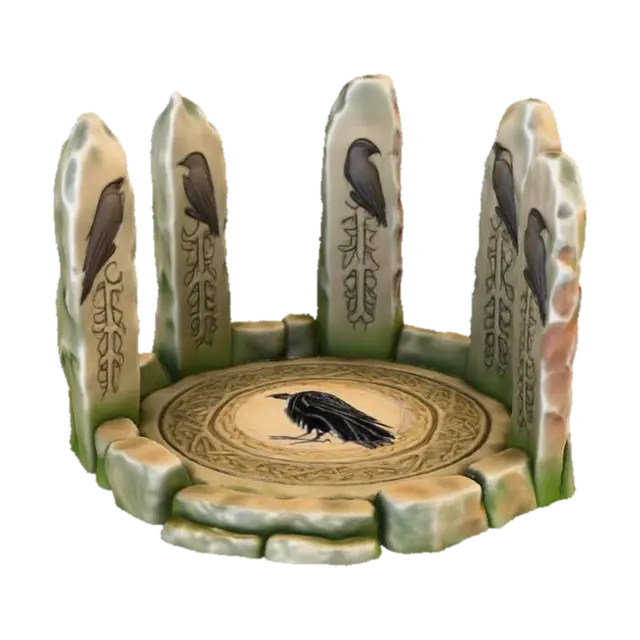 Ancient Raven Ritual Circle - Iconic 3D model, vytvořený pomocí AI